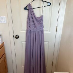 David’s Bridal One-Shoulder Lavender Gown